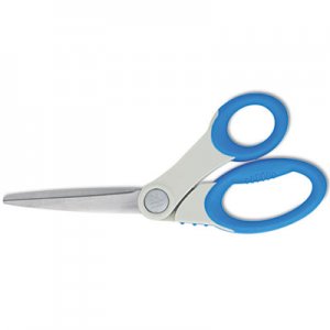 Westcott Soft Handle Bent Scissors With Antimicrobial Protection, Blue, 8" ACM14739 14739