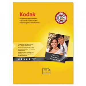 Kodak Ultra Premium Photo Paper, 10 mil, High-Gloss, 4 x 6, 20 Sheets/Pack KOD8777757 8777757