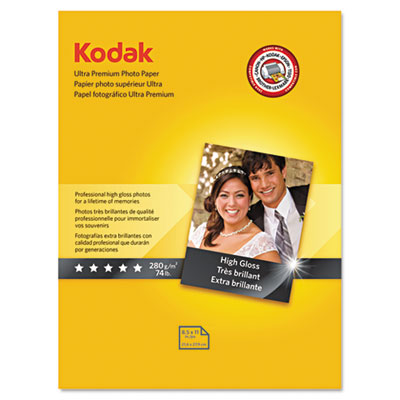 Kodak Ultra Premium Photo Paper, 10 mil, High-Gloss, 8-1/2 x 11, 25 Sheets/Pack KOD8366353 8366353