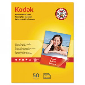 Kodak Premium Photo Paper, 8.5 mil, Glossy, 8 1/2 x 11, 50 Sheets/Pack KOD8360513 8360513