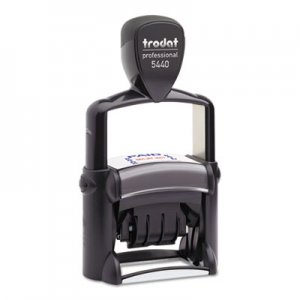 Trodat Professional 5-in-1 Date Stamp, Self-Inking, 1 1/8 x 2, Blue/Red USST5444 5444