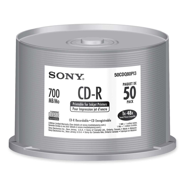 Sony 48x CD-R Media 50CDQ80PI3