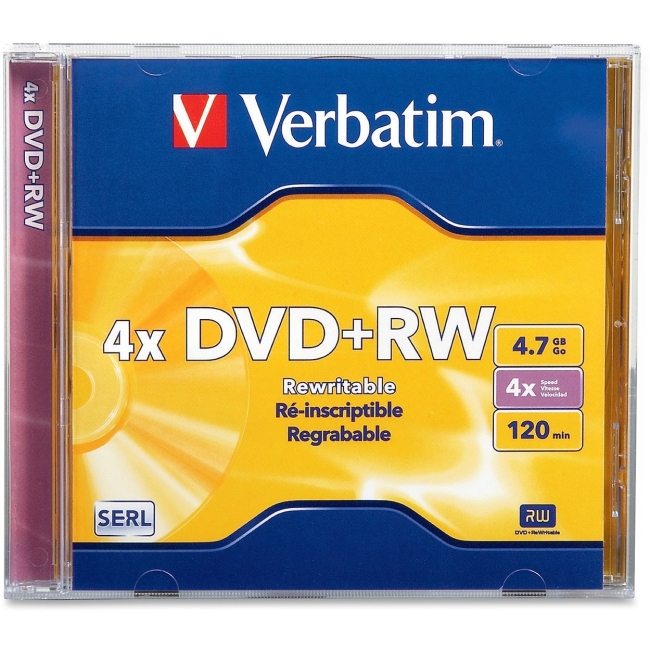Verbatim DVD+RW 4.7GB 4x 1pk Jewel Case 94520