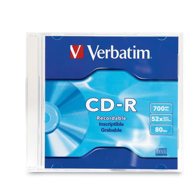 Verbatim CD-R 80MIN 700MB 52x 1pk Slim Case 94776