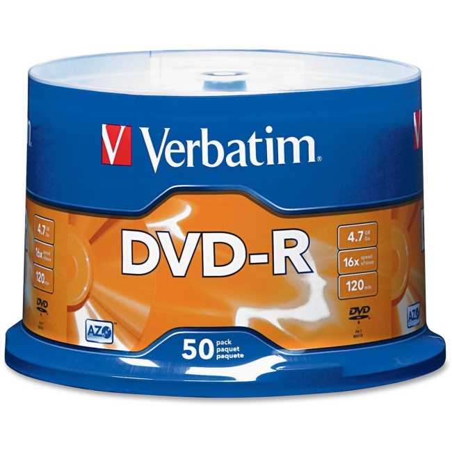 Verbatim DVD-R 4.7GB 16x 50pk Spindle 95101