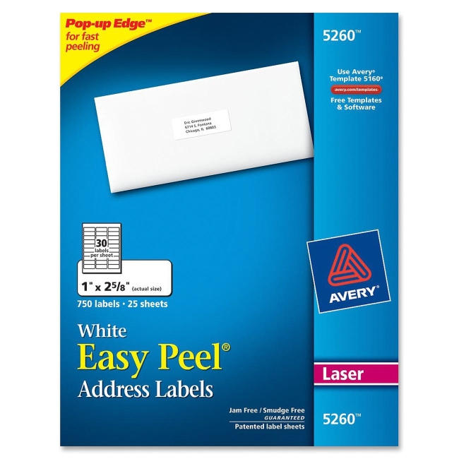 Avery Easy Peel Address Labels 5260
