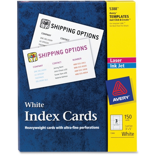 Avery Laser/Inkjet Index Card 5388