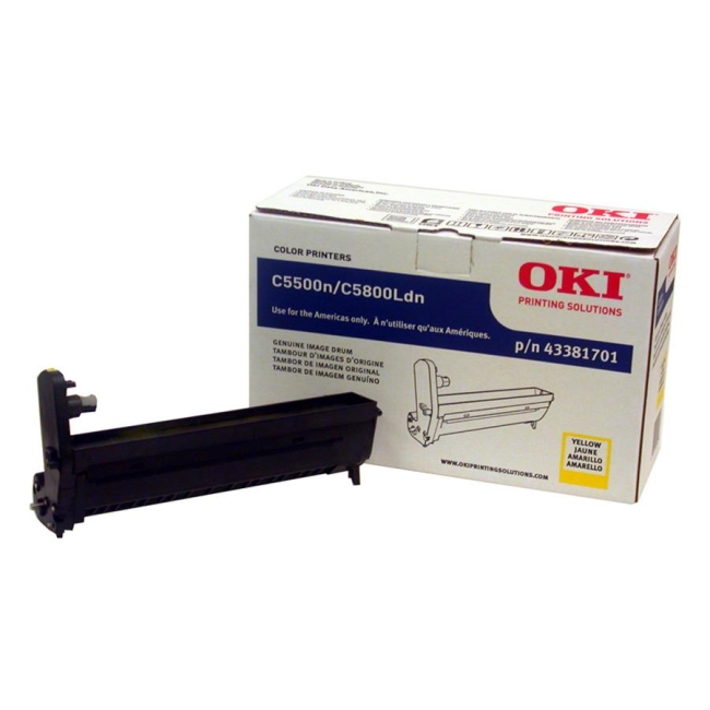 Oki Yellow Image Drum For C5500n and C5800Ldn Printers 43381701