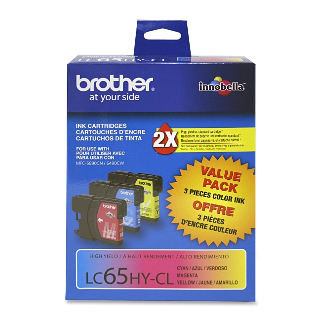 Brother High Yield Color Ink Cartridges LC653PKS