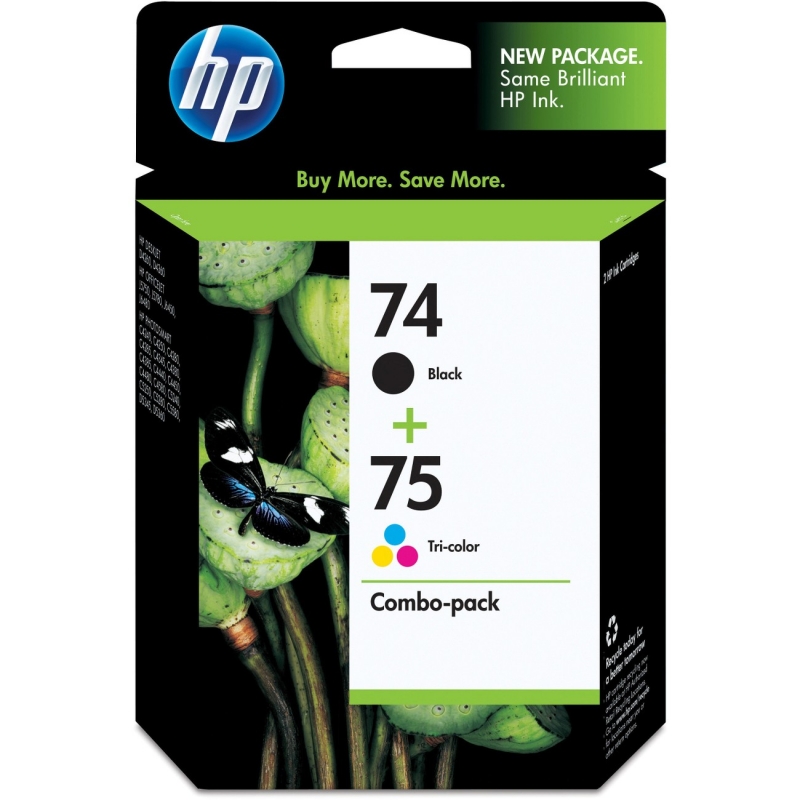 HP 74 Black/75 Tri-color 2-pack Original Ink Cartridges CC659FN HEWCC659FN 74/75