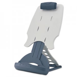 Kensington InSight Adjustable Desktop Copyholder, Plastic, Holds 50 Sheets, Gray/Dark Blue KMW62058 K62058US