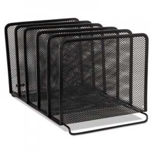Rolodex Mesh Stacking Sorter, Five Sections, Metal, 8 1/4 x 14 3/8 x 7 7/8, Black ROL22141