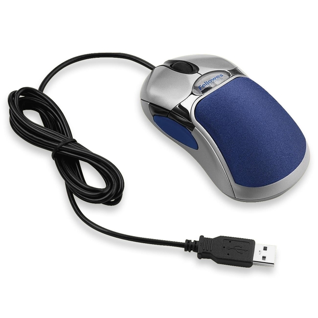 Fellowes HD Precision Mouse - Optical - 5-Button, Silver/Blue 98905