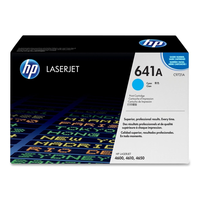 HP Cyan Original LaserJet Toner Cartridge C9721A 641A