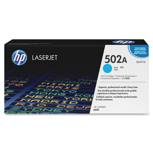 HP Cyan Original LaserJet Toner Cartridge Q6471A 502A