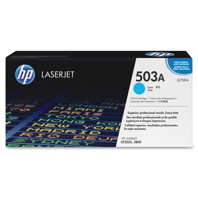 HP Cyan Original LaserJet Toner Cartridge Q7581A 503A