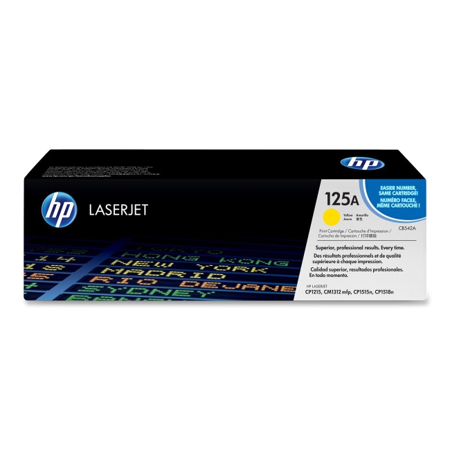 HP Yellow Original LaserJet Toner Cartridge CB542A 125A