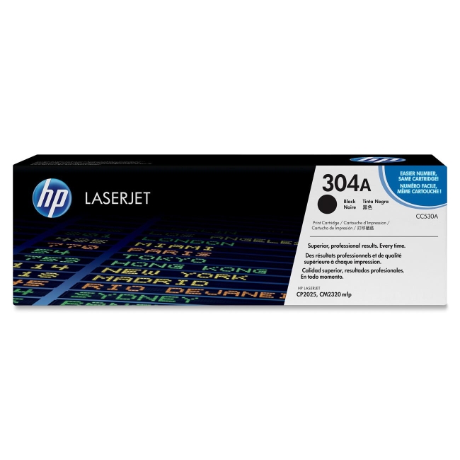 HP Black Original LaserJet Toner Cartridge CC530A 304A