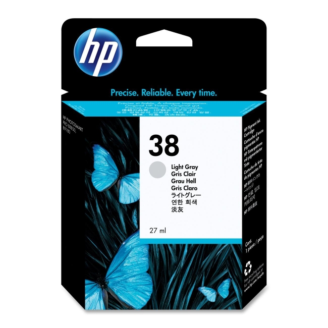 HP Light Gray Pigment Original Ink Cartridge C9414A 38