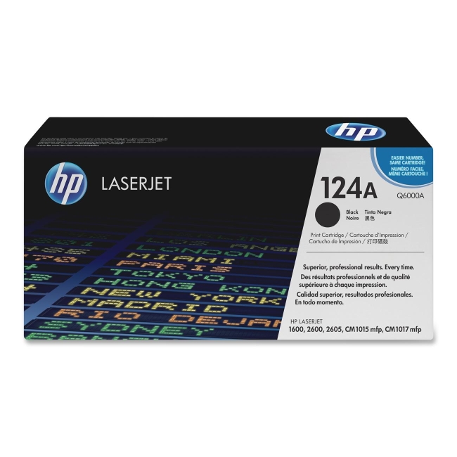 HP Black Original LaserJet Toner Cartridge Q6000A 124A