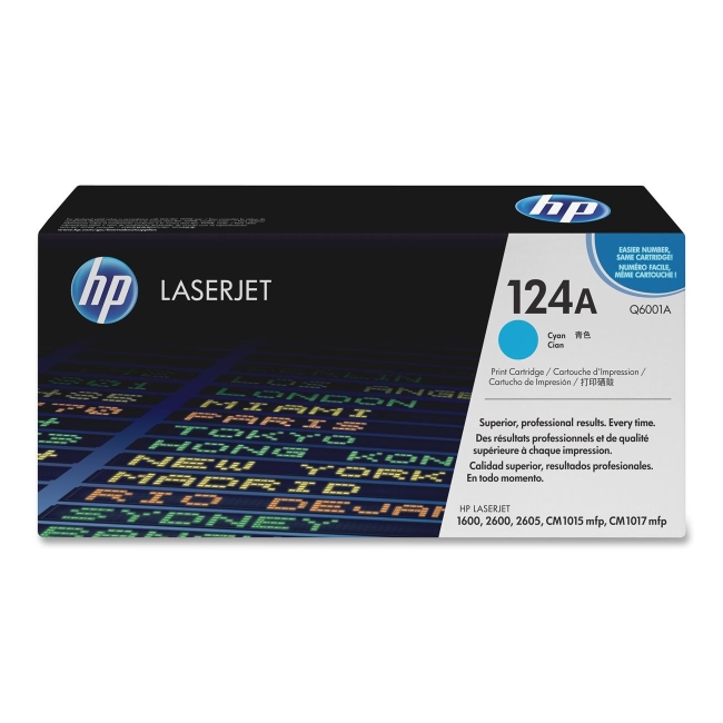 HP Cyan Original LaserJet Toner Cartridge Q6001A 124A