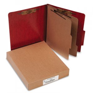 ACCO 20-Pt PRESSTEX Classification Folders, Letter, 6-Section, Red, 10/Box ACC15006 A7015006
