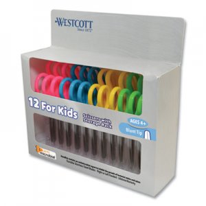 Westcott Kids Scissors with Antimicrobial Protection, 5" Blunt, 12/Pack ACM14871 14871