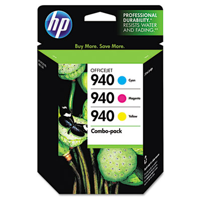 HP 940, (CN065FN) 3-pack Cyan/Magenta/Yellow Original Ink Cartridges HEWCN065FN CN065FN