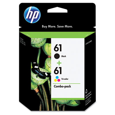 HP 61, (CR259FN) 2-pack Black/Tri-Color Original Ink Cartridges HEWCR259FN CR259FN