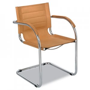 Safco Flaunt Series Guest Chair, Camel Microfiber/Chrome SAF3457CM 3457CM