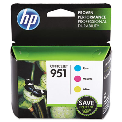 HP 951, (CR314FN) 3-pack Cyan/Magenta/Yellow Original Ink Cartridges HEWCR314FN CR314FN