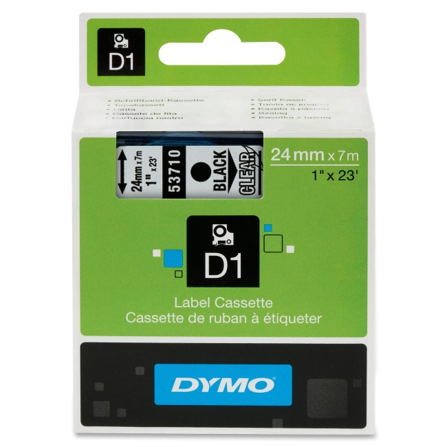 Dymo Black on Clear D1 Label Tape 53710
