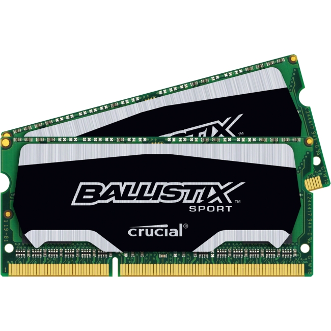 Crucial 8GB Kit (4GBx2), Ballistix 204-pin SODIMM, DDR3 PC3-12800 Memory Module BLS2K4G3N169ES4
