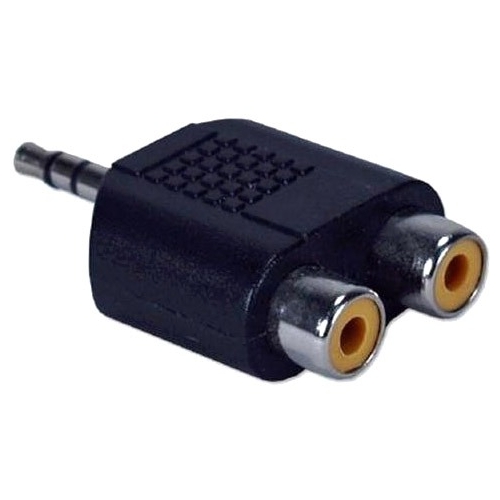 QVS 3.5mm Mini-Stereo Male to Two RCA Female Speaker Adaptor CC399MFA