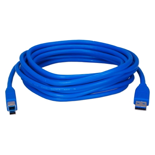 QVS USB 3.0 Compliant 5Gbps Type A Male to B Male Cable CC2219C-15