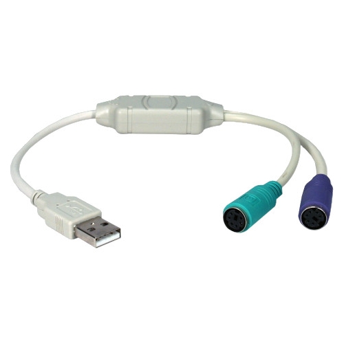 QVS USB to PS/2 for Keyboard and Mouse Adaptor Cable USB-PS2YB