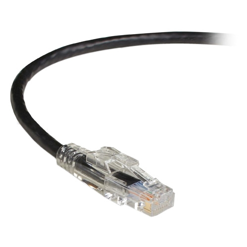 Black Box GigaTrue 3 CAT6 550-MHz Lockable Patch Cable (UTP), Black, 2-ft. (0.6-m) C6PC70-BK-02