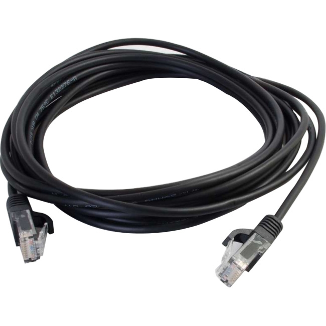 C2G 1.5ft Cat5e Snagless Unshielded (UTP) Slim Network Patch Cable - Black 01055