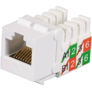 Black Box GigaBase2 CAT5e Jack, Universal Wiring, White, 25-Pack FMT929-R2-25PAK