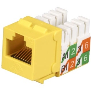 Black Box GigaBase2 CAT5e Jack with Universal Wiring, Yellow, 25-Pack FMT930-R2-25PAK
