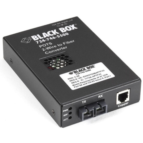 Black Box POTS 2-Wire to Fiber Converter, FXS to Single-Mode SC TE164A-R2