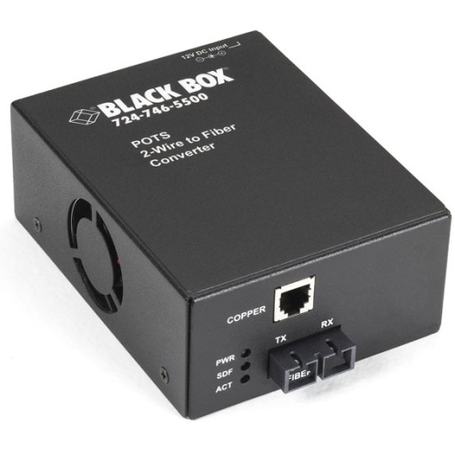 Black Box POTS 2-Wire to Fiber Converter, FXO to Single-Mode SC TE165A-R2