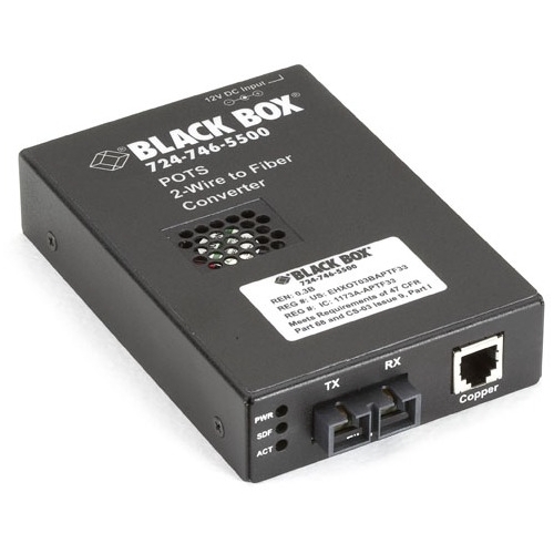 Black Box POTS 2-Wire to Fiber Converter, FXS to Multimode SC TE162A-R2