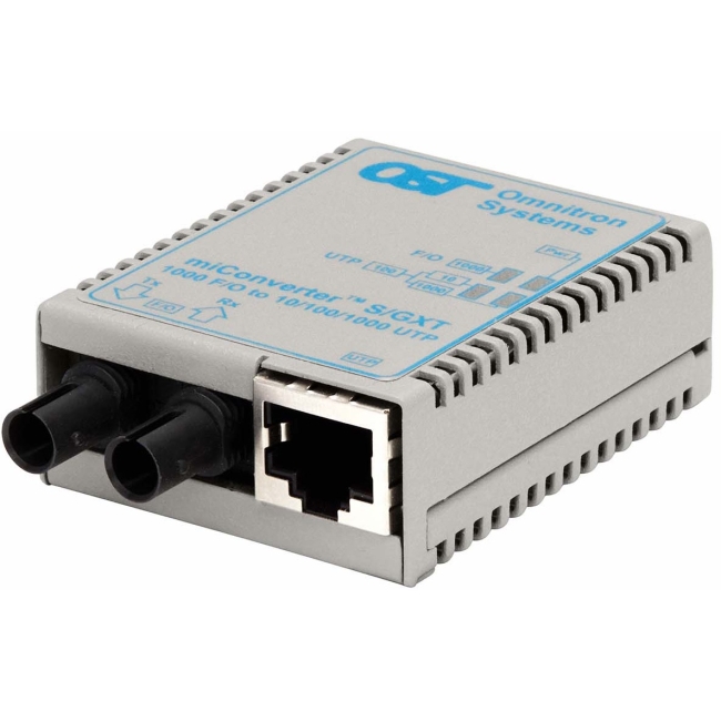 Omnitron miConverter S/GXT ST Single-Mode 12km USB/US AC Powered 1621-1-1 1621-1-x