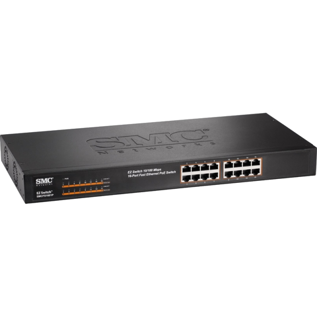 SMC Networks EZ Switch 10/100 16-Port Fast Ethernet PoE Switch SMCFS1601P NA SMCFS1601P