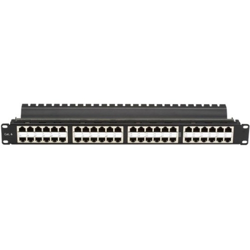 Black Box SpaceGAIN CAT5e High-Density Feed-Through Patch Panel, Shielded, 48-Port, 1U JPM806A-HD