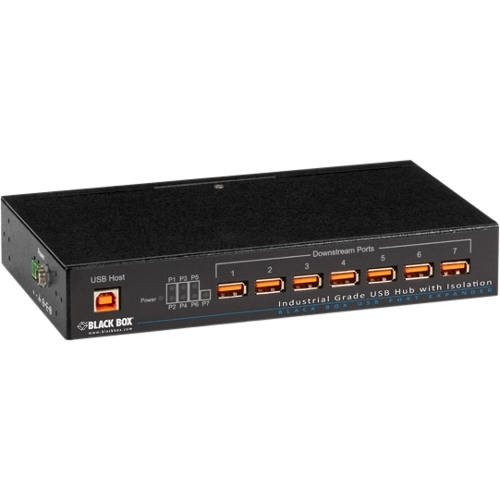 Black Box Industrial-Grade USB Hub, 7-Port with Isolation ICI208A