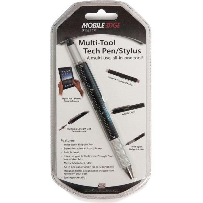 Mobile Edge Multi-Tool Tech Pen/Stylus (Black) MEASPM1