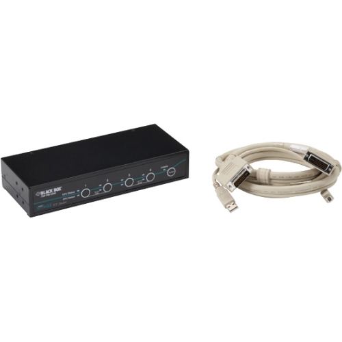 Black Box ServSwitch DT DVI 4-Port with Transparent USB 2.0 Kit KV9604A-K