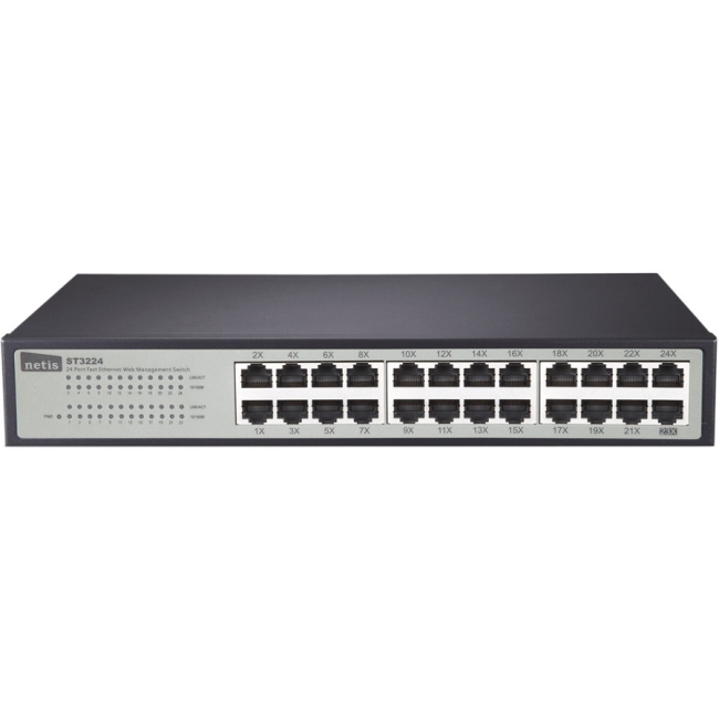 Netis 24 Port Fast Ethernet Web Management Switch ST3224